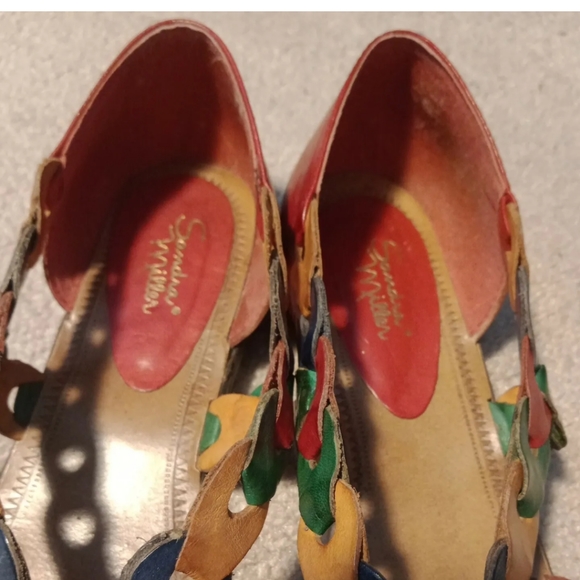 SANDRA MILLER  Multicolor Leather Flat  Slip On Shoes Size 7M - Picture 5 of 6